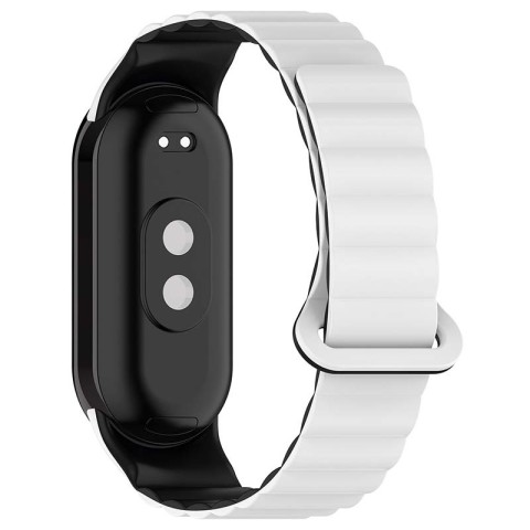 Ремінець Dual-color Magnetic для Xiaomi Mi Band 9/8/10 White / Black