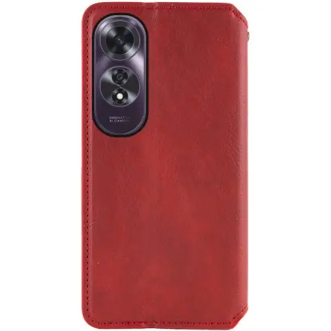 Шкіряний чохол-книжка GETMAN Cubic (PU) для Oppo A60 4G Червоний