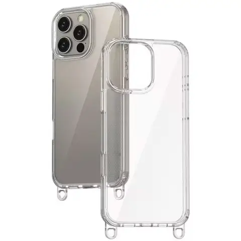 Чохол TPU Transparent with Straps для Apple iPhone 14 Pro (6.1") Red / White