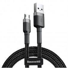 Дата кабель Baseus Cafule MicroUSB Cable 2.4A (1m) (CAMKLF-B) Сірий / Чорний