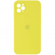 Чохол Silicone Case Square Full Camera Protective (AA) для Apple iPhone 11 Pro Max (6.5") Жовтий / Bright Yellow