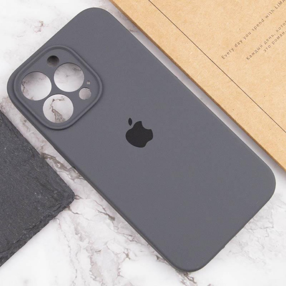 Чохол Silicone Case Full Camera Protective (AA) для Apple iPhone 13 Pro Max (6.7") Сірий / Dark Gray