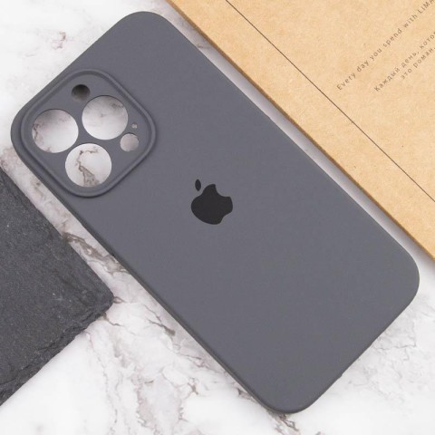 Чохол Silicone Case Full Camera Protective (AA) для Apple iPhone 13 Pro Max (6.7") Сірий / Dark Gray