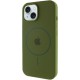 Чохол Silicone Case Full Protective (AA) with MagSafe для Apple iPhone 15 (6.1") Зелений / Dark Olive