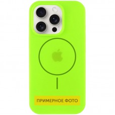 Чохол Silicone Case Full Protective (AA) with MagSafe для Apple iPhone 13 (6.1") Салатовий / Neon green