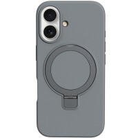 Чохол Silicone Case Full Protective NO LOGO with Ring для Apple iPhone 16 (6.1") Grey