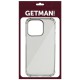 TPU чохол GETMAN Ease logo посилені кути для Apple iPhone 14 Pro Max (6.7") Сірий (прозорий)