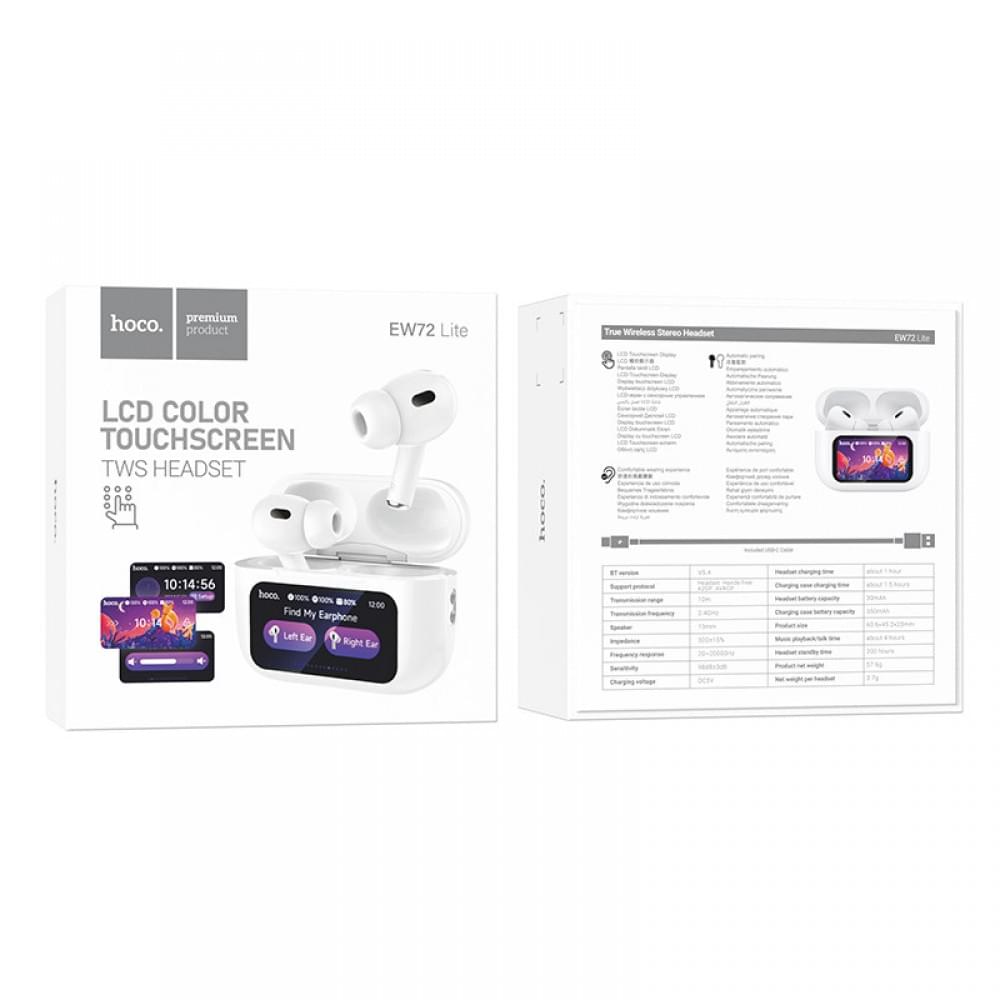 Бездротові TWS навушники Hoco EW72 Lite Soar with Touch Screen White