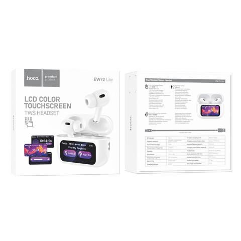 Бездротові TWS навушники Hoco EW72 Lite Soar with Touch Screen White