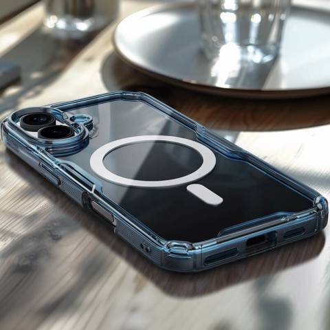 TPU чохол Nillkin Nature Pro Magnetic для Apple iPhone 16 (6.1") Синій (прозорий)