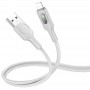 Дата кабель Hoco U120 Transparent explore intelligent power-off USB to Lightning (1.2m) Gray