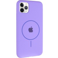 Чохол Silicone Case Full Protective (AA) with MagSafe для Apple iPhone 11 Pro Max (6.5") Бузковий / Dasheen