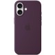 Чохол Silicone case (AAA) with Magsafe and Animation (button) для Apple iPhone 16 (6.1") Plum