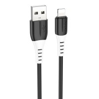 Дата кабель Hoco X82 Silicone USB to Lightning 2.4A (1m) Black
