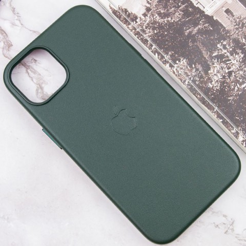 Шкіряний чохол Leather Case (AAA) with MagSafe and Animation для Apple iPhone 13 (6.1") Sequoia Green