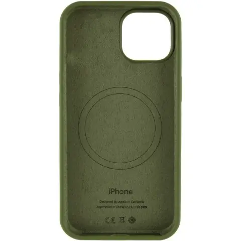 Чохол Silicone Case Full Protective (AA) with MagSafe для Apple iPhone 15 (6.1") Зелений / Dark Olive