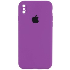 Чохол Silicone Case Square Full Camera Protective (AA) для Apple iPhone XS Max (6.5") Фіолетовий / Grape