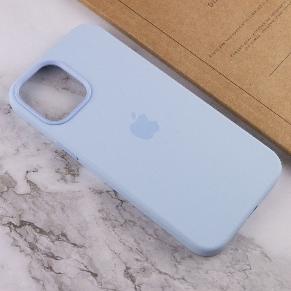 Чохол Silicone case (AAA) with Magsafe and Animation для Apple iPhone 12 Pro Max (6.7") Блакитний / Cloud Blue