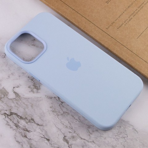 Чохол Silicone case (AAA) with Magsafe and Animation для Apple iPhone 12 Pro Max (6.7") Блакитний / Cloud Blue