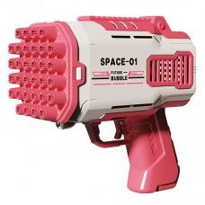 Пістолет для мыльных пузырей Bubble Gun 698-20 з насадками на 32/45 отверстий 50ml Pink