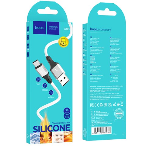 Дата кабель Hoco X86 Spear USB to Type-C (1m) White