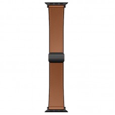 Ремінець Hoco WA34 Basic magnetic buckle silicone leather strap для Apple watch 44/45/46/49mm Brown