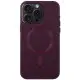 Шкіряний чохол Bonbon Leather Metal Style with MagSafe для Apple iPhone 12 Pro Max (6.7") Бордовий / Plum