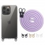 Чохол TPU Transparent with Straps для Apple iPhone 12 Pro Max (6.7") Light Purple