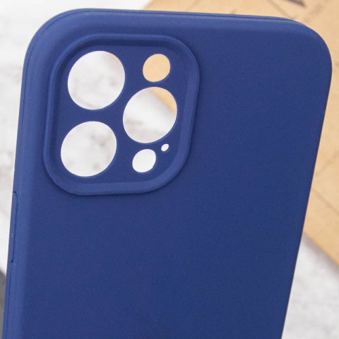 Чохол Silicone Case Full Camera Protective (AA) NO LOGO для Apple iPhone 12 Pro (6.1") Синій / Deep navy