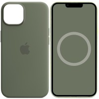 Чохол Silicone case (AAA) with Magsafe and Animation для Apple iPhone 14 (6.1") Зелений / Olive