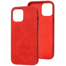 Шкіряний чохол Croco Leather для Apple iPhone 13 (6.1") Red