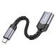 Перехідник Hoco UA24 Type-C male to USB female 3.0 Metal gray