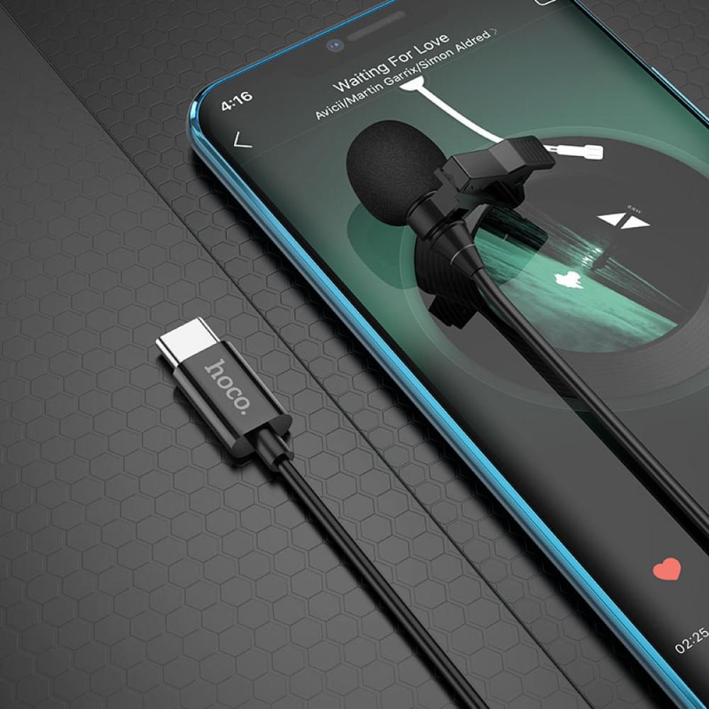 Мікрофон петличний Hoco L14 Type-C (2m) Black