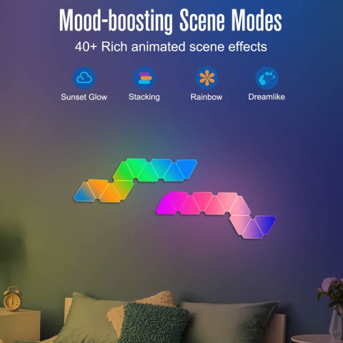 Настінний світильник Smart Triangular Quantum Light SAL-012B Bluetooth USB interface with app 10pcs White