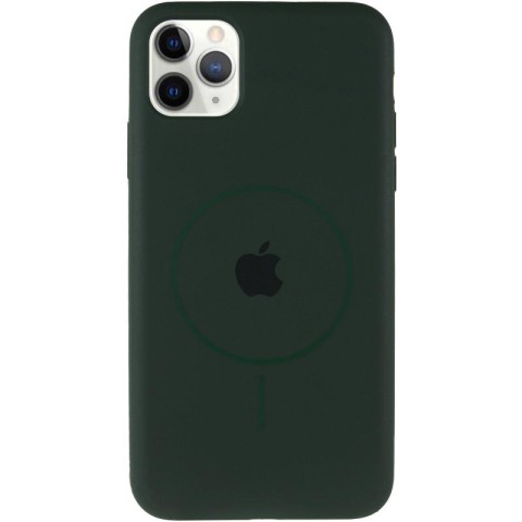 Чохол Silicone Case Full Protective (AA) with MagSafe для Apple iPhone 11 Pro Max (6.5") Зелений / Cyprus Green