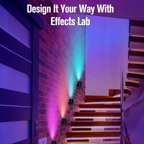 Настінна LED лампа RGB Intelligent wall lamp 6 pcs with Bluetooth European plug with app Black