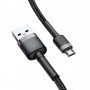 Дата кабель Baseus Cafule MicroUSB Cable 2.4A (1m) (CAMKLF-B) Сірий / Чорний