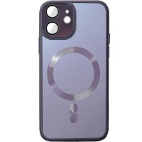 Чохол TPU+Glass Sapphire Midnight with MagSafe для Apple iPhone 12 (6.1") Фіолетовий / Deep Purple
