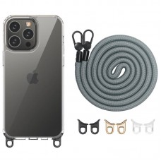 Чохол TPU Transparent with Straps для Apple iPhone 15 Pro Max (6.7") Fog