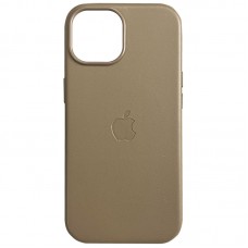 Шкіряний чохол Leather Case (AAA) with MagSafe and Animation для Apple iPhone 15 (6.1") Light Brown