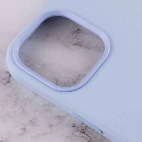 Чохол Silicone case (AAA) with Magsafe and Animation для Apple iPhone 12 Pro Max (6.7") Блакитний / Cloud Blue