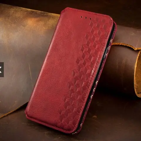 Шкіряний чохол-книжка GETMAN Cubic (PU) для Xiaomi Redmi 9 Червоний