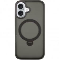TPU+PC чохол Metal Buttons with MagSafe Colorful HQ Ring для Apple iPhone 16 (6.1") Black