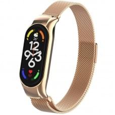 Ремінець Milanese Loop Design для Xiaomi Mi Band 7 Pink Gold