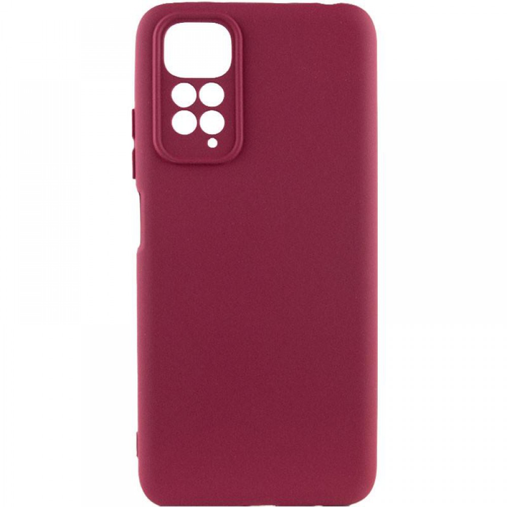Чохол Silicone Cover Ummi Lakshmi Full Camera (AA) для Xiaomi Redmi Note 11 (Global) / Note 11S Бордовий / Marsala