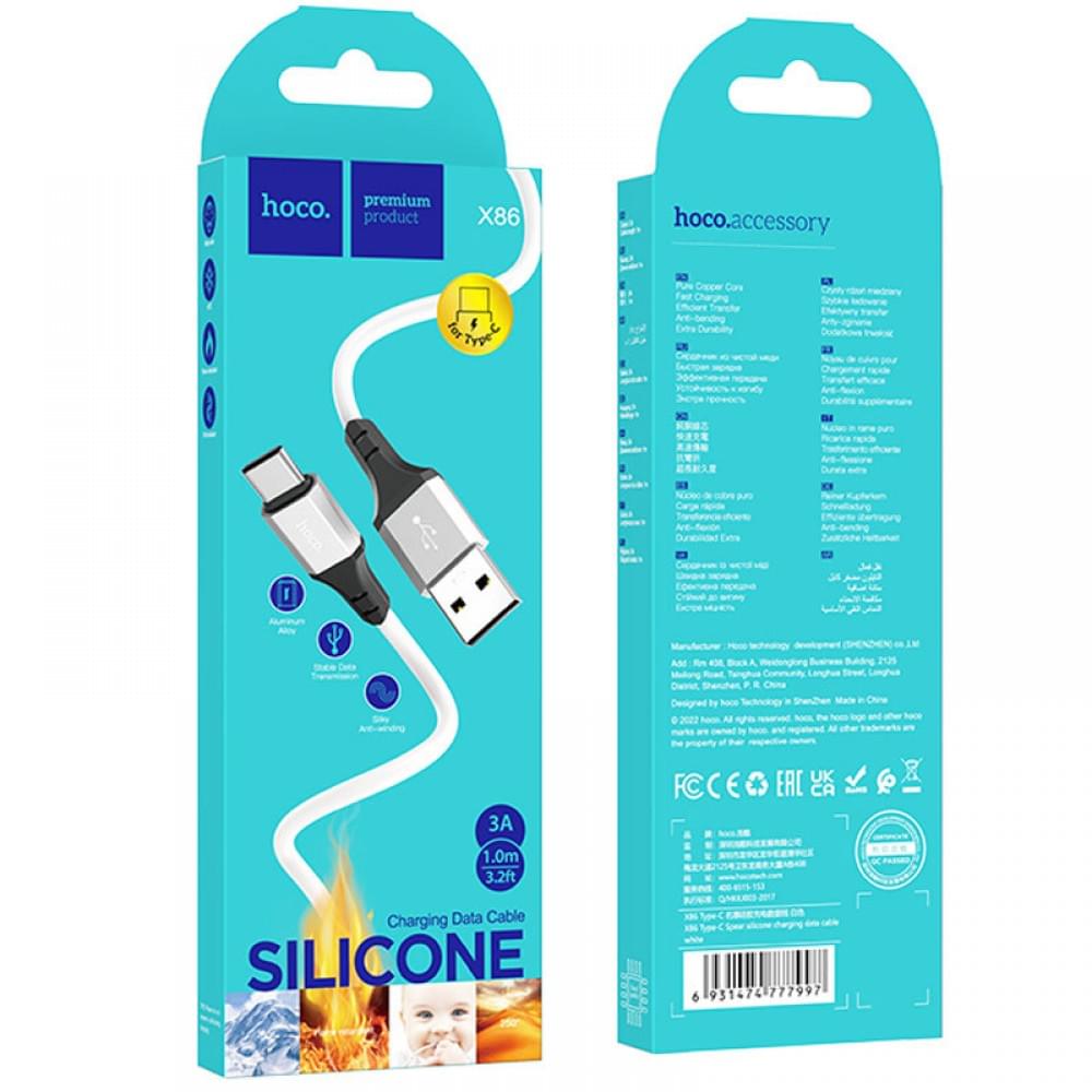 Дата кабель Hoco X86 Spear USB to Type-C (1m) White