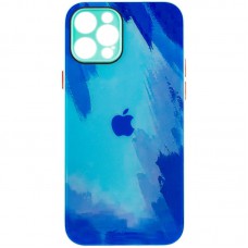 Чохол TPU+Glass Impasto abstract для Apple iPhone 12 Pro Max (6.7") Blue