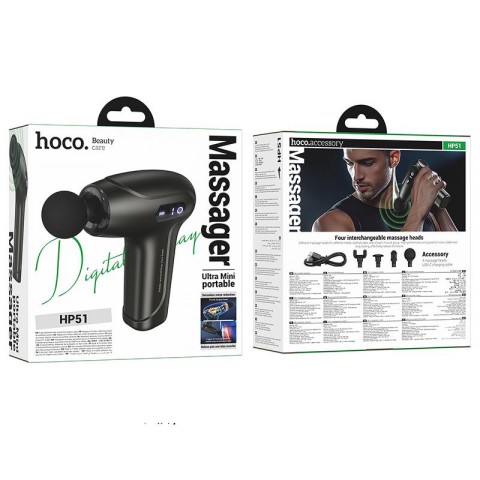 Фітнес-масажер для м'язів Hoco HP51 Electric mini 2×1800 mAh Metal gray