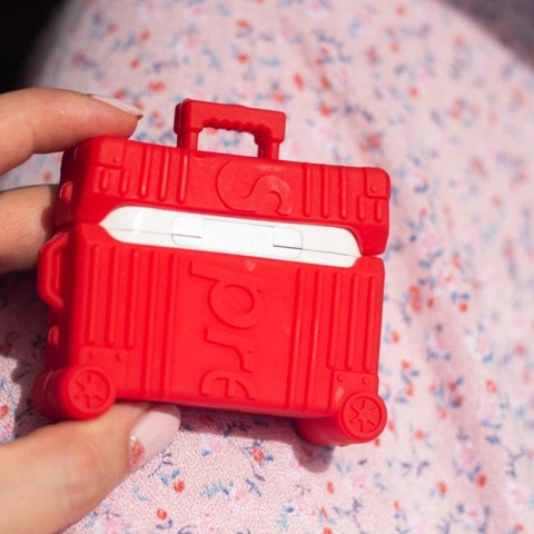 Силіконовий футляр Brand для навушників AirPods 3 + кільце Supreme red