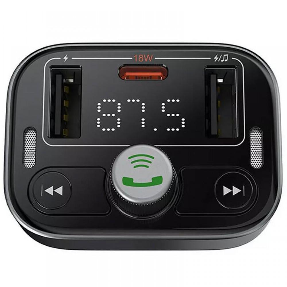 АЗП FM модулятор Baseus S-09 Pro Series 18W (2USB-A/1C) (C10762200113) Cluster Black
